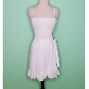 Altar'd State White Boho Faux Wrap Mini Dress